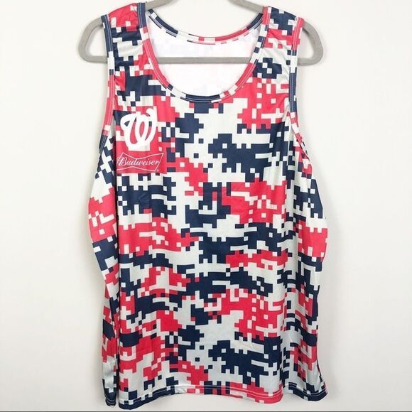 MLB Washington Nationals x Budweiser Tank Top Camouflage Print Men’s Size XXL - Picture 1 of 8